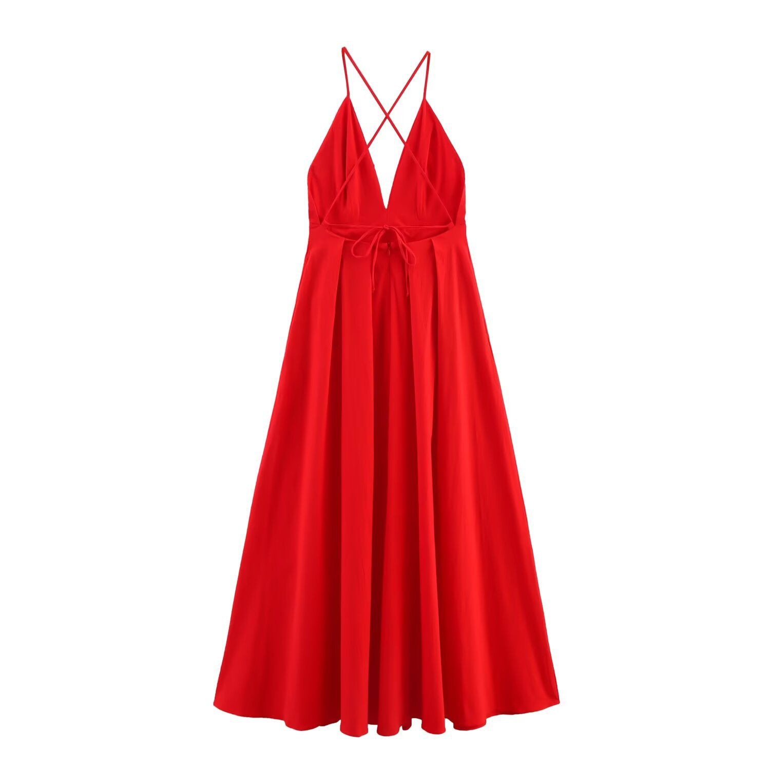 Street fashion versatile simple backless dress for women